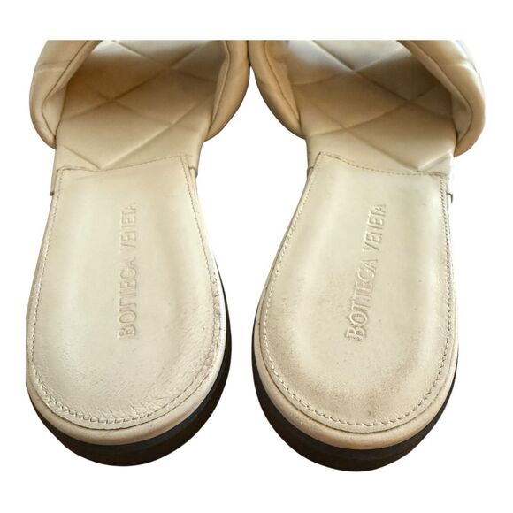 Bottega Veneta Padded Ivory Quilted Leather Flat Slide Sandals Sz EU 40 - Picture 6 of 8